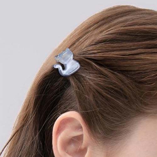 Mistofu 12PCS Mini Cat Hair Claw Clips, Acrylic Hair Clips for Women | Trendy Small Non-Slip, Aesthetic Acetate Clips for Girls & Women ,Cute Kawaii Classic Hair Claw - color: cat