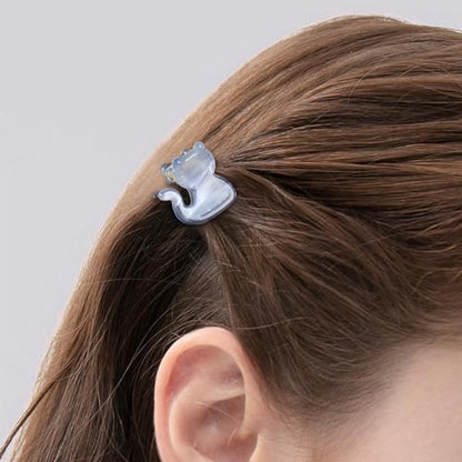 Mistofu 12PCS Mini Cat Hair Claw Clips, Acrylic Hair Clips for Women | Trendy Small Non-Slip, Aesthetic Acetate Clips for Girls & Women ,Cute Kawaii Classic Hair Claw - color: cat