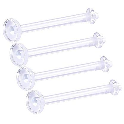 4Pcs Retainer Flexible Acrylic Clear 14 gauge 5/8 16mm Barbell Tongue Rings Piercing Jewelry Nipple Silicon O-ring M3228