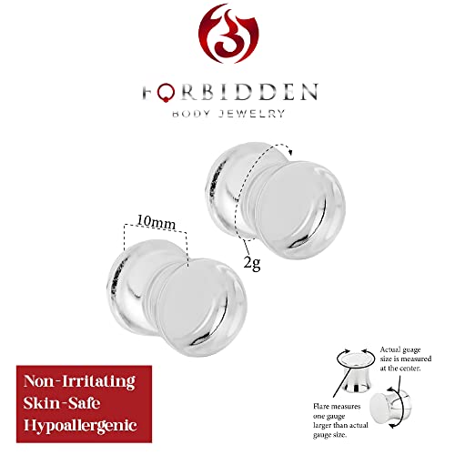 Forbidden Body Jewelry 3mm - 6mm Acrylic Ear Gauges, Solid Double Flared Saddle Plug Earrings Sold in Pairs - style: 6mm (2G) Clear