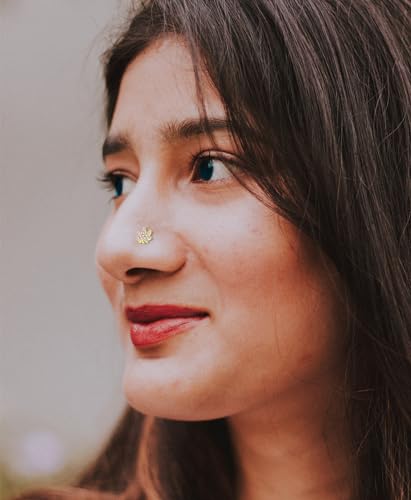 Tornito 16Pcs Nose Stud Rings L Screw Shaped Nose Ring Flower Snake Butterfly Heart Eye CZ Dangle Nose Rings Stud Body Piercing Jewelry for Women Men 20G Silver Pink Tone - color: E:Pink CZ(L Shaped)