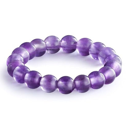 NLIEO Handmade Natural Gemstone Crystal Beaded Stretch Band Ring for Women | Handmade, 3mm Natural Stone, Size 7-12, Stretchy, Beaded Jewelry, Green Bead Rings, Trendy Jewelry Gift - style: Amethyst