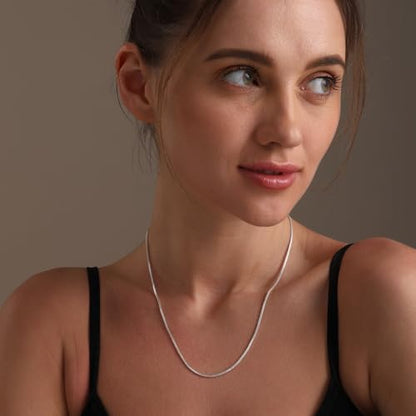 LeCalla 925 Sterling Silver Italian Jewelry Adjustable Chain Necklace, Sliding Bolo Chain Necklace for Women Slider Chain 14 to 24 Inch. - color: Fox-Tail Chain