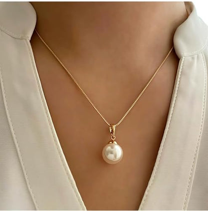 Faux Pearl Earring Necklace Set for Women Girlfriend Imitation Pearl Gold Drop Dangle Earrings Adjustable Pendant Choker Chain for Bridesmaid Bride Wedding Ornament Bridal Birthday Gifts 2Sets