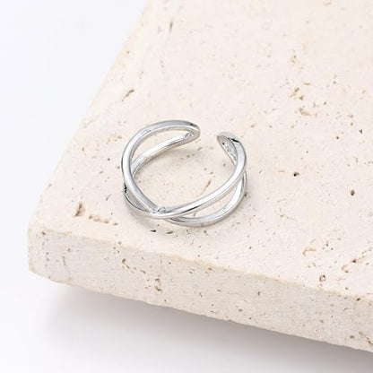 SONNYX 14K Gold Silver Toe Ring for Women | Non Tarnish Adjustable Simple Open Band Toe Rings Summer Beach Foot Jewelry for Women - color: Silver 2