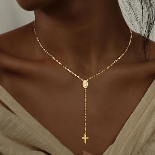 CHESKY Long Necklace for Women, 14k Gold Plated/Streling Silver Lariat Y Necklaces - style: y necklace 01