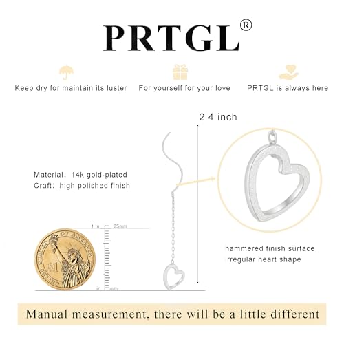 Dangle Earrings for Women - 14K Gold/White Gold/Rose Gold Plated Butterfly Heart Star Hoop Chain Long Tassel Cubic Zirconia CZ Dangle Earrings - color: silver heart