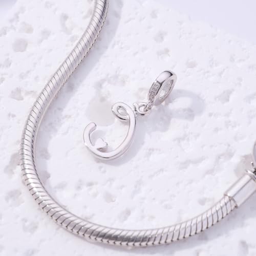 Letter Charms for Pandora Bracelets 925 Sterling Silver Alphabet Initial Charms Bead Jewelry Gift for Women - style: Initial C