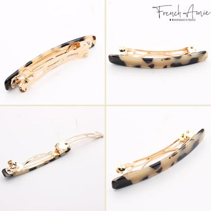 French Amie Bar White Tokyo Small 2 1/4 Inch Hair Clip Barrette | Handmade Cellulose Acetate Durable Grip For Women Girls Teens Everyday Style - color: White Tokyo