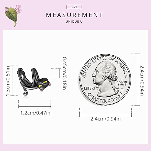 Hummingbird Charms For Bracelets 925 Sterling Silver Animal Dangle & Beads Butterfly Cat Beads Charms For Women Jewelry Gift - color: Black Cat