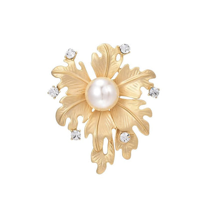 Brooches and Pins for Women Elegant Flower Pearl Brooches Costume Broches Jewelry Lady Christmas Pin for Women - style: GD-2420