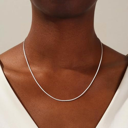 2mm Snake Chain for Women - 925 Sterling Silver Chain Necklace Fashion Jewelry Holiday Gift 16 18 20 22 Inches - size: 20+2 Inch