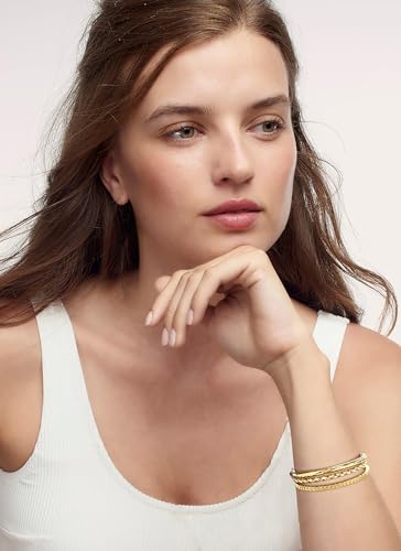 14K Gold Bracelets for Women Adjustable Slider Bracelet Bangle Bracelets for Women Trendy Chain Bracelet - color: Three-layer