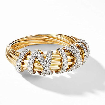 14K Gold Plated Stacking CZ Statement Thumb Rings for Women,Dainty Chunky Cubic Zirconia Thumb Promise Wedding Bands Engagement Non Tarnish Ring for Women's Jewelry Gift Size 5 - size: 5#