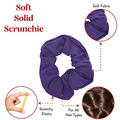 9 Pack Scrunchies Hair Ties (Bright Colors) - color: Bright Colors