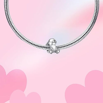 Bible Family Mom Wife Love Heart Dangle Charm 925 Sterling Silver Charms fits Bracelets and Necklace Pendant Bead Charms Jewelry Present for Women Family Friends - style: Cute Rabbit Charm