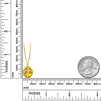 Gem Stone King 11X9MM Oval Gemstone Birthstone Pendant Necklace | 925 Sterling Silver | Solitaire Necklace For Women | With 18 Inch Chain | Fine Jewelry Gifts for Mom Women Wife Her - color: Citrine-November