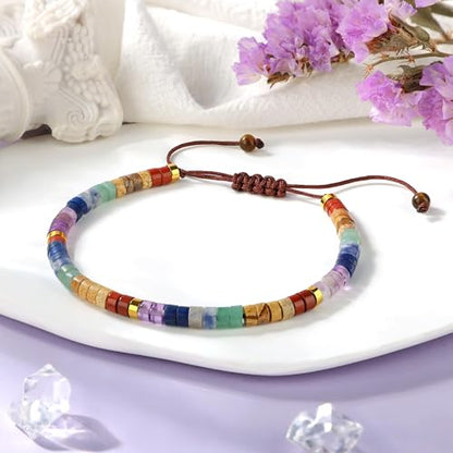 JoycuFF Gifts for Women Inspirational Gifts for Teen Healing Natural Stone Bracelets for Women Friends Sister - style: Life is tough-Colorful