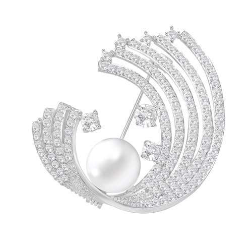 Brooches for Women, Shiny Cubic Zirconia Brooch Pins for Women Fashion Brooch Pin Broach Jewelry Gift - color: Sun and cloud