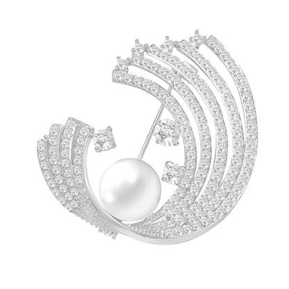 Brooches for Women, Shiny Cubic Zirconia Brooch Pins for Women Fashion Brooch Pin Broach Jewelry Gift - color: Sun and cloud