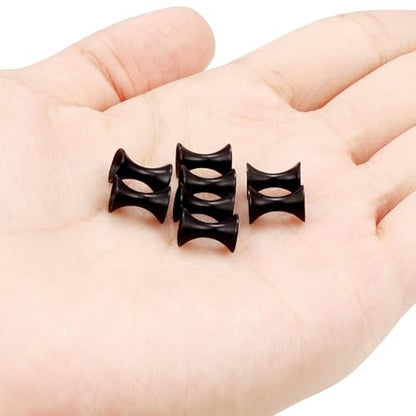 10G-50mm Thin Black Silicone Ear Gauges Tunnels Rubber Ear Plugs Gauges Double Flared Flexible Tunnel Earrings for Women Men - color: 10G = 2.5mm