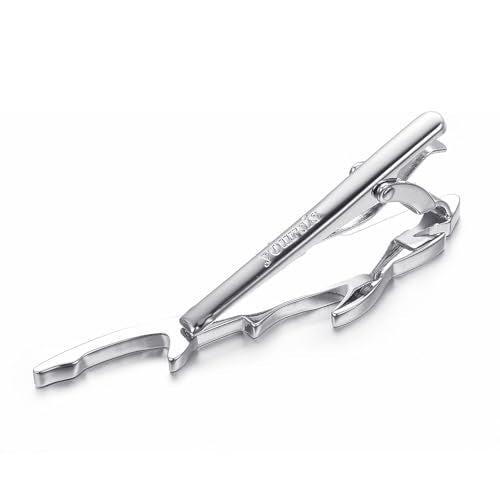 Yoursfs Shark Ties for Men Novelty Shark Tie Clips Funny Marine Animals Tie Clips - style: Silver Shark Tie Clips