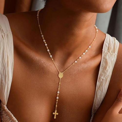 CHESKY Long Necklace for Women, 14k Gold Plated/Streling Silver Lariat Y Necklaces - style: y necklace 14