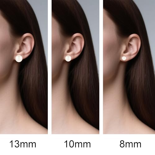 Pearl Earrings for Women Minimalist Pearl Drop Earrings Elegant Leverback Dangle Earrings Wedding jewelry Bridesmaid Gifts - style: stud-10mm(medium)