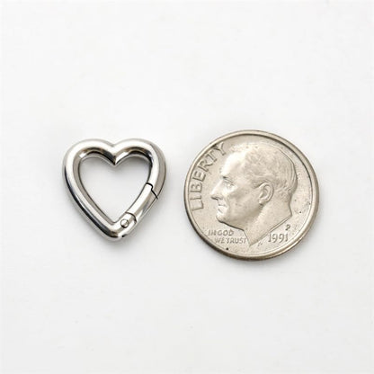 1Pc Oval Spring Clasps Clips Connector Rings for Keychain DIY Crafts (Silver-C) - color: Silver-C