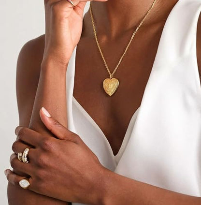 Gold Initial Heart Letter Pendant Necklace Jewelry for Women | 14K Gold Plated Fashion Waterproof Statement Cute Necklaces Dainty Personalized Name Friendship Couple Gifts for Women - color: Initial E