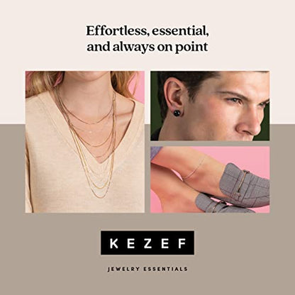 KEZEF 925 Sterling Silver Box Chain Necklace for Women & Men, 0.7mm Thin Chain Necklace, Available in Sterling Silver, Gold Plated & Rose Gold Plated Finishes, Made in Italy - color: 18kt Gold, size: 20 Inch