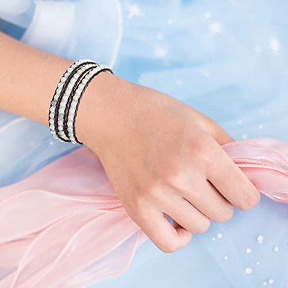 Genuine Stone Wrap Bracelets for Women Natural Crystal Beaded Wrap Bracelet 2/3/5 Adjustable Bohemian Bracelets Jewelry Gifts for Women Mom - color: white turquoise(3 wraps)
