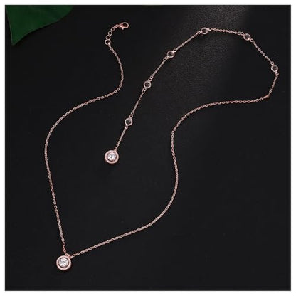 Rhinestone Backdrop Body Chain Jewelry Sexy Simple Long Body Chain Necklace Bridal Wedding Backdrop Backless Dress Accessories Jewelry for Women - color: Rose Gold