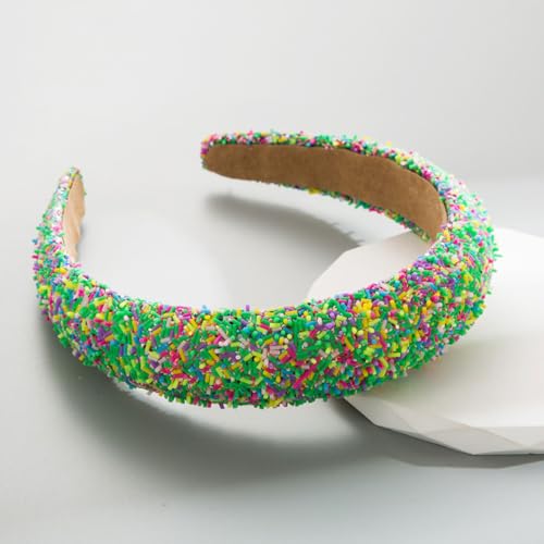 Padded Headbands for Women Non Slip Headband Wide Fashion Womens Headbands Cute Hair Bands Hair Hoops Hair Glitter Birthday Hair Accessories for Girls - color: Green