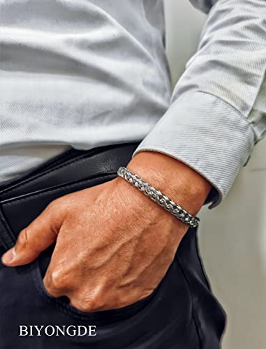 Stainless Steel Braided Cable Cuff Bangle Bracelet, Adjustable, Mens Womens, Minimalist - color: Silver Color