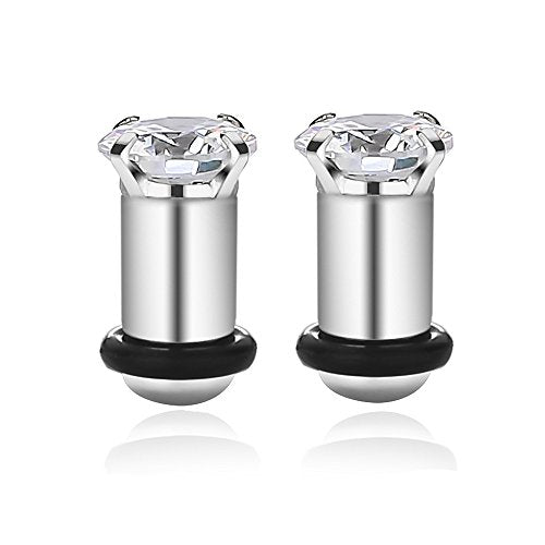 2/4/6/8 Gauge Earrrings Plugs Tunnels Gauges for Ears - color: steel4mm