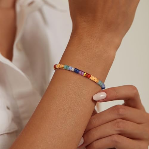 JoycuFF Gifts for Women Inspirational Gifts for Teen Healing Natural Stone Bracelets for Women Friends Sister - style: 7 Chakras