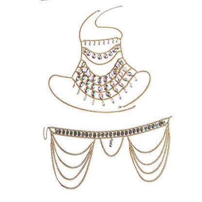 Women's Sexy Suit Body Chain - color: I-Gold Colour