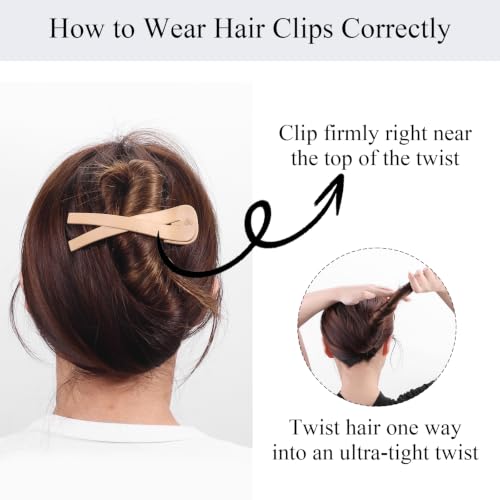 Large Flat Hair Clips for Women, French Flat Claw Clips for Medium Thick Hair | Strong Hold Hair Clips for Styling, Driving, Daily Wear | Beige, Light Dark Khaki, Black - 4Pcs - color: Black, Dark Khaki, Light Khaki, Beige