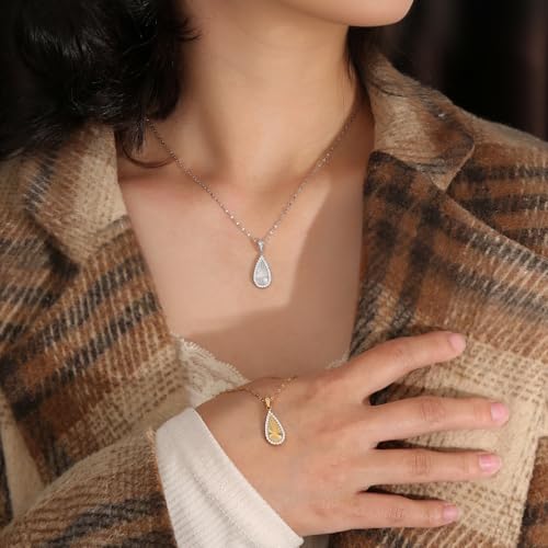 16 Inch Women's Pendant Necklace Chains - 5 Different Pendant Designs, Dainty Adjustable Chains(Gold/Silver) - color: silver1