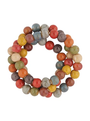 MINACHI Boho Colorful Ceramic Bead Wrap Strand Bracelet for Women, Bohemian Hippie Summer Jewelry Gift - color: S06