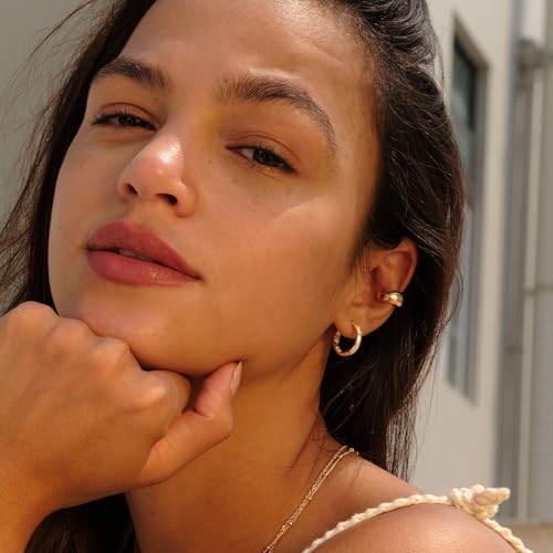 Cubic Zirconia Huggie Earrings 14k Gold Plated Tiny Earrings Small Huggie Hoop Earrings Simple Lightweight Hoops Gift for Women - color: flower cz hoop