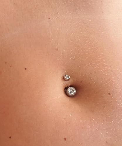 QWALIT Belly Button Ring Silver Gold Belly Rings Surgical Stainless Steel Belly Button Rings for Women Belly Button Piercing Jewelry Hypoallergenic Dangle Belly Button Ring Clicker Belly Ring Dangling - style: C1-Classic- round zircon