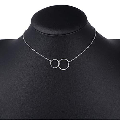 Ladytree S925 Sterling Silver Dainty Simple Choker Necklace,Rolo Chain,Adjustable 13 inches to 16 inches - style: 05_ Infinity choker