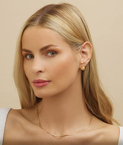 Gold Love Knot Earrings for Women & Girls | Barzel 18K Gold Plated Woven Love Knot Stud Earrings 10mm For Women - Made In Brazil