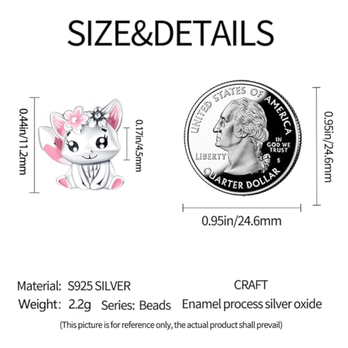 HappyStar 925 Sterling Silver Animal Dogs Charms Pendants fit Pandora Bracelets Necklaces Flowers Sports Travel Charms for Bracelets Women Jrwelry Gifts(with one Spacer Bead Charms) - style: 1-Flower Rabbit Beads