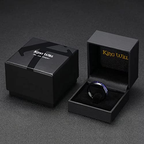 King Will 4mm 6mm 8mm Tungsten Carbide Wedding Band for Men Size 5-15 - color: A-6mm blue-purple