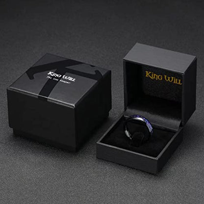 King Will 4mm 6mm 8mm Tungsten Carbide Wedding Band for Men Size 5-15 - color: A-6mm blue-purple