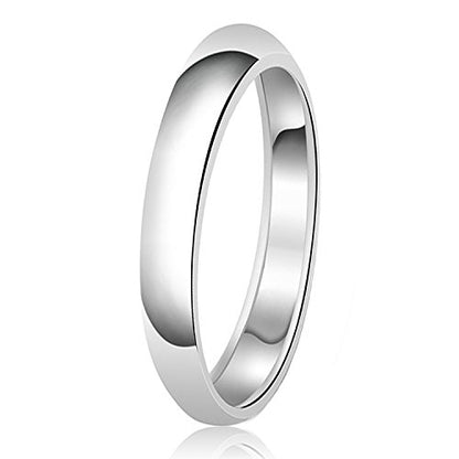 3mm Stainless Steel 316L Classic Plain Wedding Band Ring | High Polished | Personalize Engravings - color: Silver