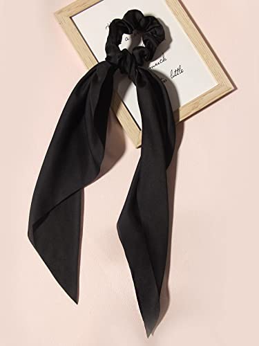 3PCS Hair Scarf Scruncheis for Women Knotted Bow Hair Ties Elastic Bands Satin Hair Ribbon Scrunchy Red Ponytail Holder for Women and Girls (Navy Black Green) - color: Navy Black Green